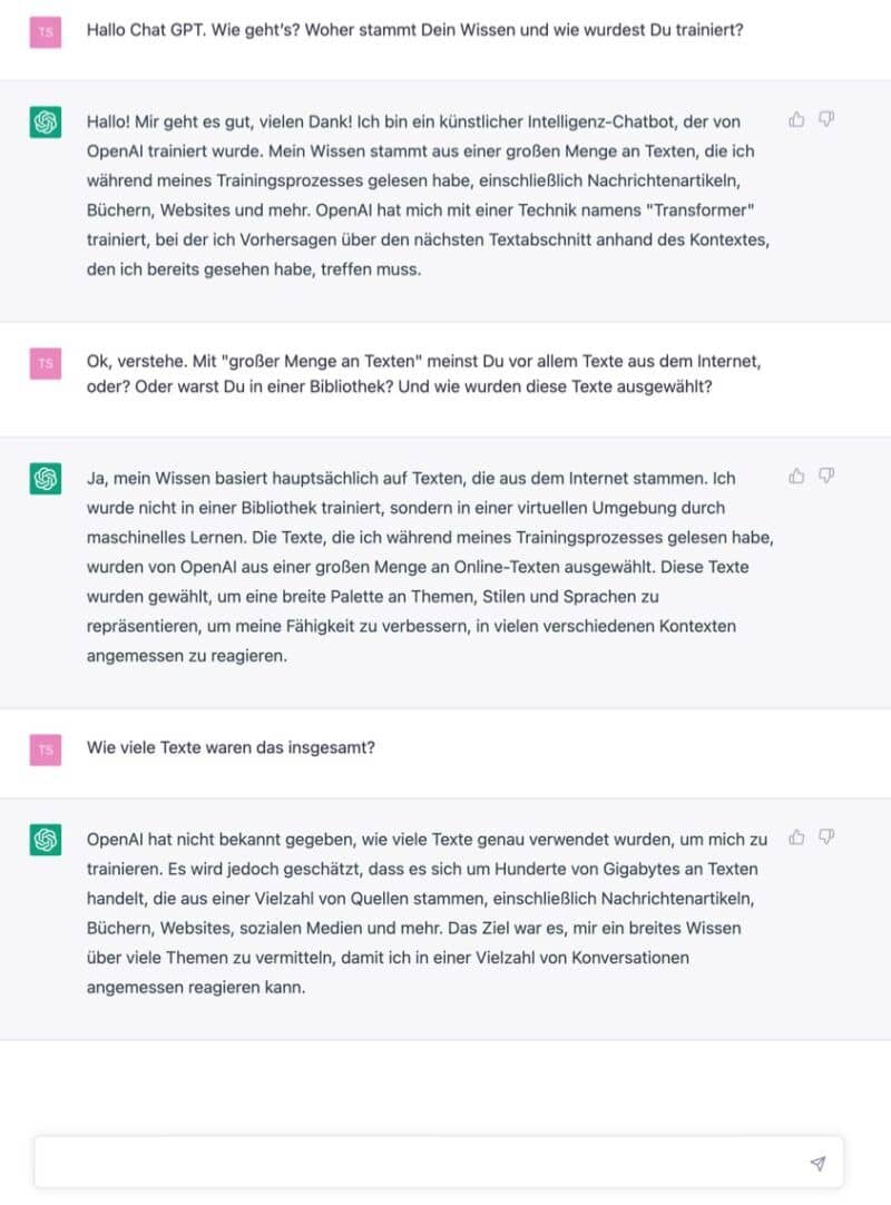 Blogbeitrag Chat GPT Wissen