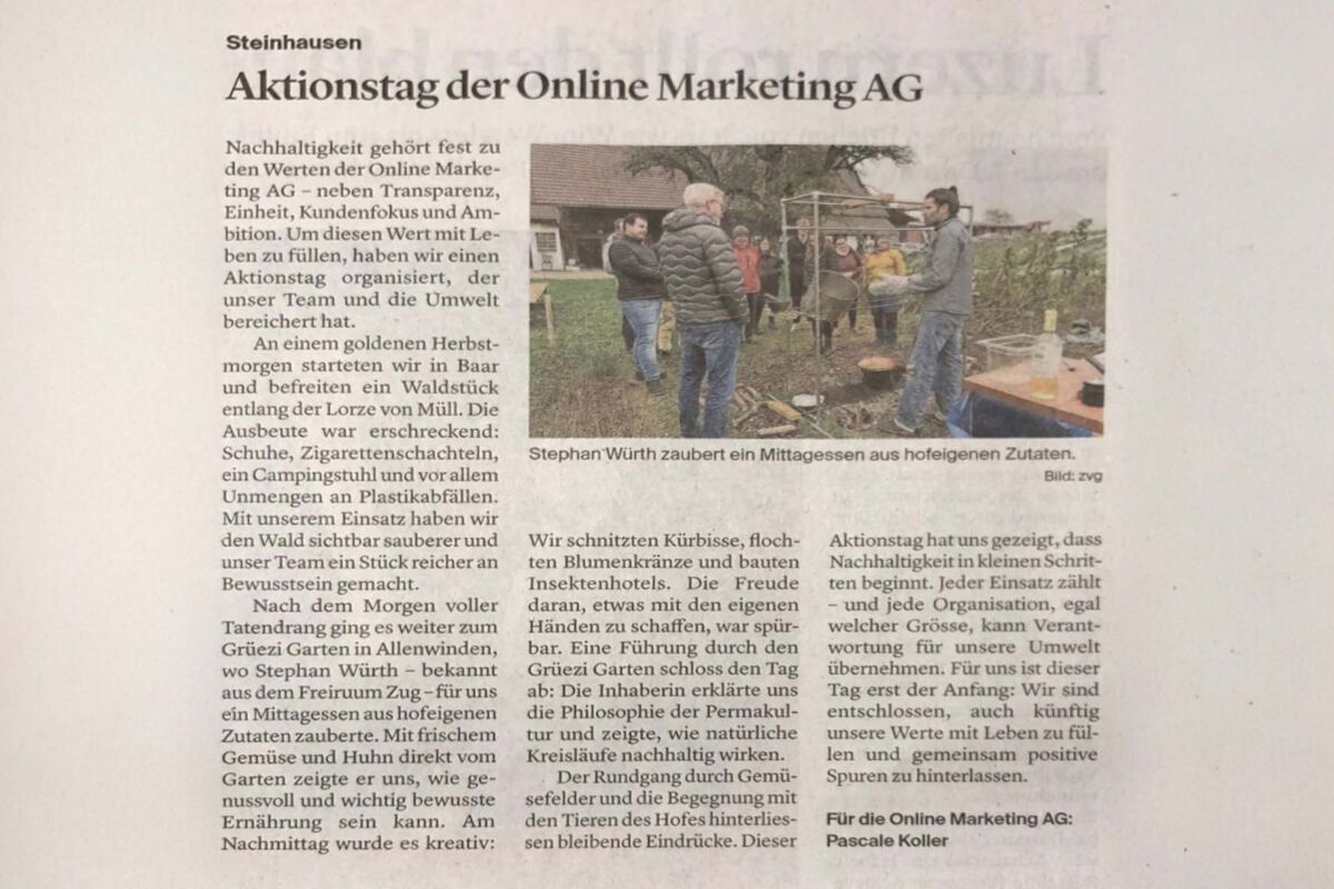 Nachhaltigkeitsaktionstag Zeitung